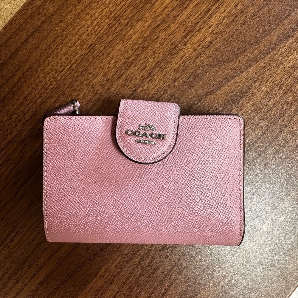 Coach Pink Textured Leather Wallet